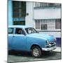 Cuba Fuerte Collection SQ - Old Blue Car in the Streets of Havana-Philippe Hugonnard-Mounted Photographic Print