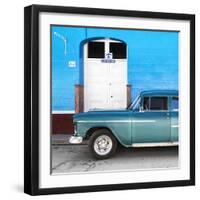 Cuba Fuerte Collection SQ - Old Blue Car-Philippe Hugonnard-Framed Photographic Print