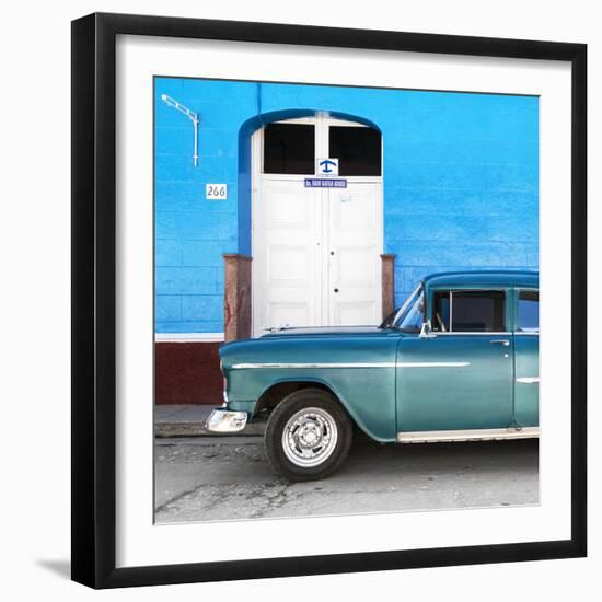 Cuba Fuerte Collection SQ - Old Blue Car-Philippe Hugonnard-Framed Photographic Print