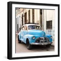 Cuba Fuerte Collection SQ - Old Blue Chevrolet in Havana-Philippe Hugonnard-Framed Photographic Print