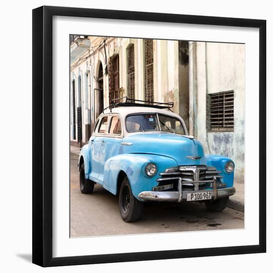 Cuba Fuerte Collection SQ - Old Blue Chevrolet in Havana-Philippe Hugonnard-Framed Photographic Print