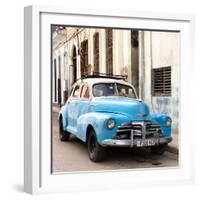 Cuba Fuerte Collection SQ - Old Blue Chevrolet in Havana-Philippe Hugonnard-Framed Photographic Print