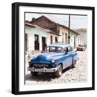 Cuba Fuerte Collection SQ - Old Blue Taxi in Trinidad-Philippe Hugonnard-Framed Photographic Print