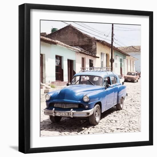 Cuba Fuerte Collection SQ - Old Blue Taxi in Trinidad-Philippe Hugonnard-Framed Photographic Print