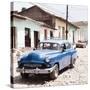Cuba Fuerte Collection SQ - Old Blue Taxi in Trinidad-Philippe Hugonnard-Stretched Canvas