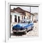 Cuba Fuerte Collection SQ - Old Blue Taxi in Trinidad-Philippe Hugonnard-Framed Photographic Print