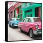 Cuba Fuerte Collection SQ - Old Cars Chevrolet Pink and Blue-Philippe Hugonnard-Framed Stretched Canvas