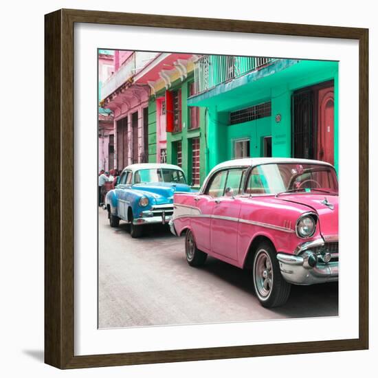 Cuba Fuerte Collection SQ - Old Cars Chevrolet Pink and Blue-Philippe Hugonnard-Framed Photographic Print