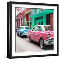 Cuba Fuerte Collection SQ - Old Cars Chevrolet Pink and Blue-Philippe Hugonnard-Framed Photographic Print