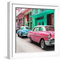 Cuba Fuerte Collection SQ - Old Cars Chevrolet Pink and Blue-Philippe Hugonnard-Framed Photographic Print