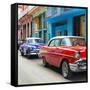 Cuba Fuerte Collection SQ - Old Cars Chevrolet Red and Purple-Philippe Hugonnard-Framed Stretched Canvas