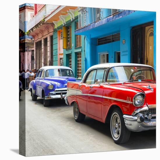 Cuba Fuerte Collection SQ - Old Cars Chevrolet Red and Purple-Philippe Hugonnard-Stretched Canvas