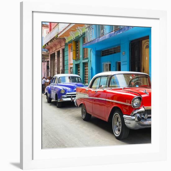 Cuba Fuerte Collection SQ - Old Cars Chevrolet Red and Purple-Philippe Hugonnard-Framed Photographic Print