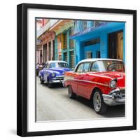 Cuba Fuerte Collection SQ - Old Cars Chevrolet Red and Purple-Philippe Hugonnard-Framed Photographic Print