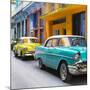 Cuba Fuerte Collection SQ - Old Cars Chevrolet Turquoise and Yellow-Philippe Hugonnard-Mounted Photographic Print