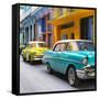 Cuba Fuerte Collection SQ - Old Cars Chevrolet Turquoise and Yellow-Philippe Hugonnard-Framed Stretched Canvas