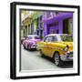 Cuba Fuerte Collection SQ - Old Cars Chevrolet Yellow and Pink-Philippe Hugonnard-Framed Photographic Print