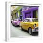 Cuba Fuerte Collection SQ - Old Cars Chevrolet Yellow and Pink-Philippe Hugonnard-Framed Photographic Print