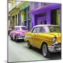 Cuba Fuerte Collection SQ - Old Cars Chevrolet Yellow and Pink-Philippe Hugonnard-Mounted Photographic Print