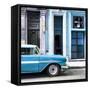 Cuba Fuerte Collection SQ - Old Classic American Blue Car-Philippe Hugonnard-Framed Stretched Canvas