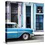 Cuba Fuerte Collection SQ - Old Classic American Blue Car-Philippe Hugonnard-Stretched Canvas