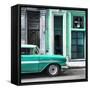 Cuba Fuerte Collection SQ - Old Classic American Green Car-Philippe Hugonnard-Framed Stretched Canvas