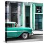 Cuba Fuerte Collection SQ - Old Classic American Green Car-Philippe Hugonnard-Stretched Canvas