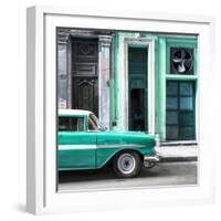 Cuba Fuerte Collection SQ - Old Classic American Green Car-Philippe Hugonnard-Framed Photographic Print