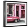 Cuba Fuerte Collection SQ - Old Classic American Pink Car-Philippe Hugonnard-Framed Photographic Print