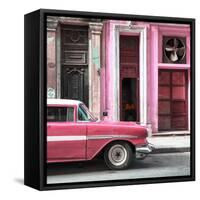 Cuba Fuerte Collection SQ - Old Classic American Pink Car-Philippe Hugonnard-Framed Stretched Canvas