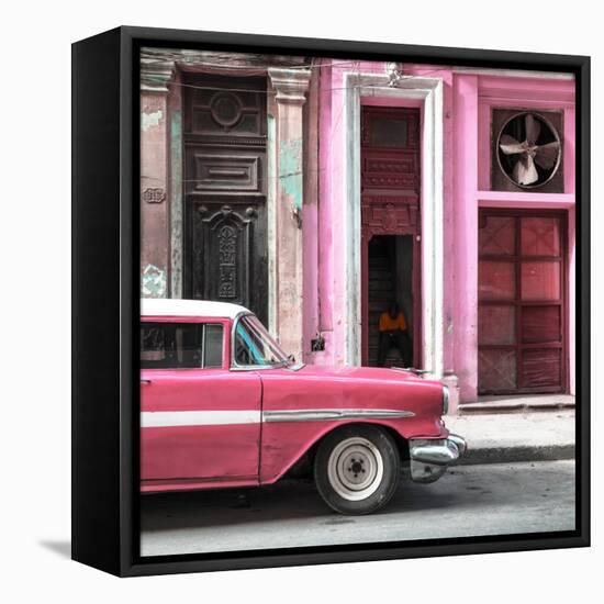Cuba Fuerte Collection SQ - Old Classic American Pink Car-Philippe Hugonnard-Framed Stretched Canvas