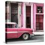 Cuba Fuerte Collection SQ - Old Classic American Pink Car-Philippe Hugonnard-Stretched Canvas