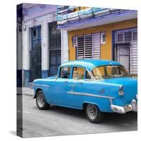 Cuba Fuerte Collection SQ - Old Cuban Blue Car-Philippe Hugonnard-Stretched Canvas