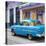 Cuba Fuerte Collection SQ - Old Cuban Blue Car-Philippe Hugonnard-Stretched Canvas