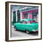 Cuba Fuerte Collection SQ - Old Cuban Coral Green Car-Philippe Hugonnard-Framed Photographic Print