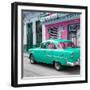 Cuba Fuerte Collection SQ - Old Cuban Coral Green Car-Philippe Hugonnard-Framed Photographic Print