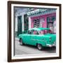 Cuba Fuerte Collection SQ - Old Cuban Coral Green Car-Philippe Hugonnard-Framed Photographic Print