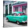 Cuba Fuerte Collection SQ - Old Cuban Coral Green Car-Philippe Hugonnard-Stretched Canvas