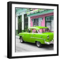 Cuba Fuerte Collection SQ - Old Cuban Green Car-Philippe Hugonnard-Framed Photographic Print