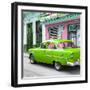 Cuba Fuerte Collection SQ - Old Cuban Green Car-Philippe Hugonnard-Framed Photographic Print