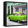 Cuba Fuerte Collection SQ - Old Cuban Green Car-Philippe Hugonnard-Framed Stretched Canvas