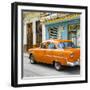 Cuba Fuerte Collection SQ - Old Cuban Orange Car-Philippe Hugonnard-Framed Photographic Print