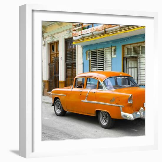 Cuba Fuerte Collection SQ - Old Cuban Orange Car-Philippe Hugonnard-Framed Photographic Print