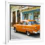 Cuba Fuerte Collection SQ - Old Cuban Orange Car-Philippe Hugonnard-Framed Photographic Print