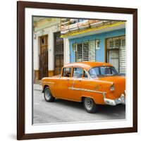 Cuba Fuerte Collection SQ - Old Cuban Orange Car-Philippe Hugonnard-Framed Photographic Print