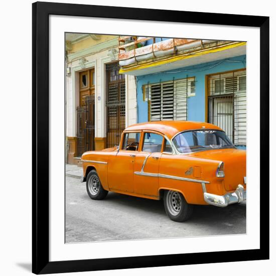 Cuba Fuerte Collection SQ - Old Cuban Orange Car-Philippe Hugonnard-Framed Photographic Print