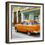 Cuba Fuerte Collection SQ - Old Cuban Orange Car-Philippe Hugonnard-Framed Photographic Print