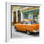 Cuba Fuerte Collection SQ - Old Cuban Orange Car-Philippe Hugonnard-Framed Photographic Print