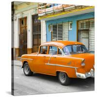 Cuba Fuerte Collection SQ - Old Cuban Orange Car-Philippe Hugonnard-Stretched Canvas