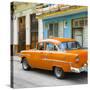 Cuba Fuerte Collection SQ - Old Cuban Orange Car-Philippe Hugonnard-Stretched Canvas